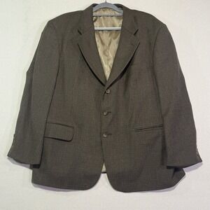 Oscar de la Renta Men's Tailored Wool‎ Blazer Jacket 44S Brown Tweed Sport Coat